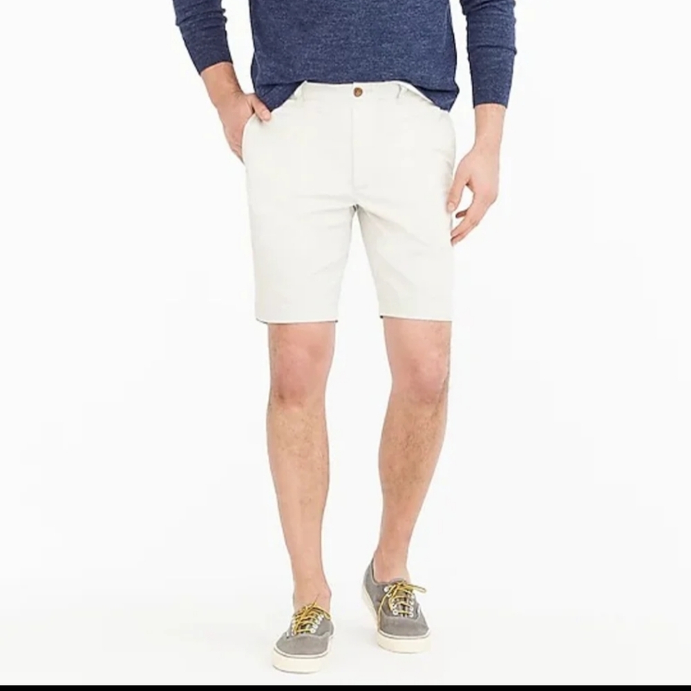 J.Crew Stretch Chino Golf Shorts 9" Inseam 42" Waist Stone White BNWT $75